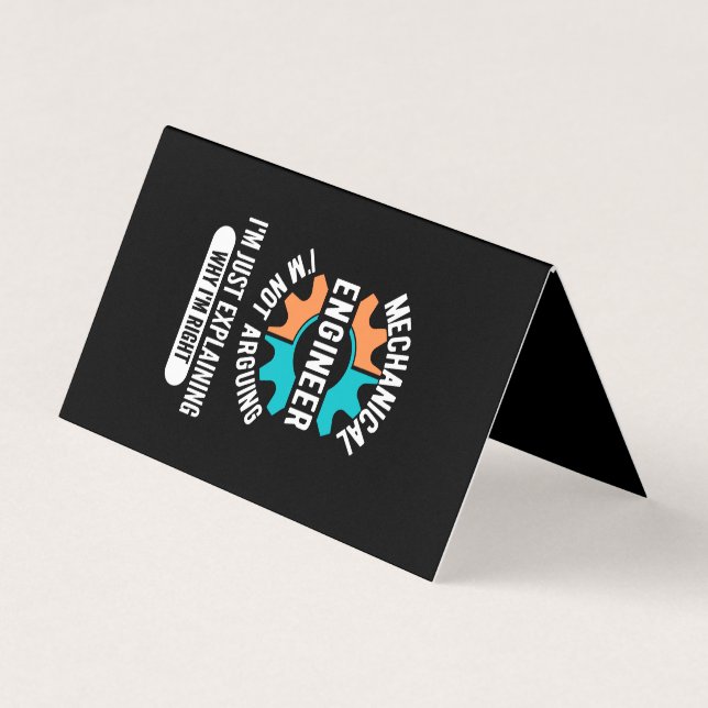 Funny Mechanical Engineer, Mechanical Engineering Business Card (Front)