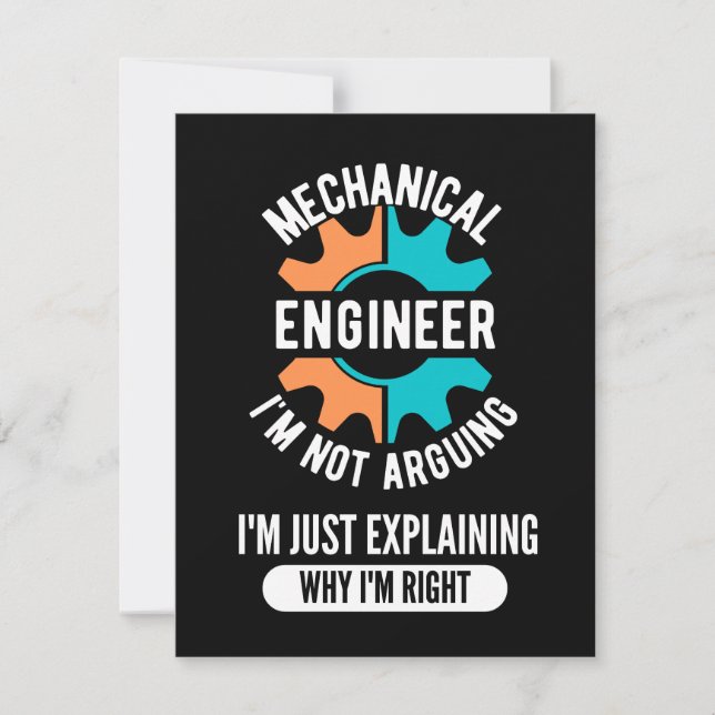 Funny Mechanical Engineer, Mechanical Engineering Save The Date (Front)