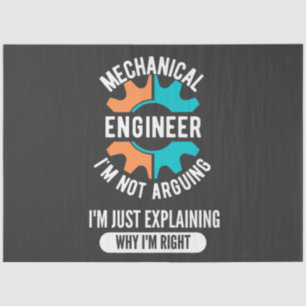 Funny Mechanical Engineer, Mechanical Engineering Tissue Paper