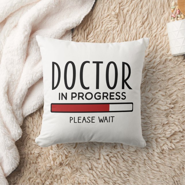 Funny Med School Student Doctor in Progress  Cushion (Blanket)