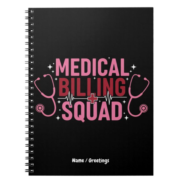 Funny Medical Billing Squad Proud Specialist Gift Notebook (Front)