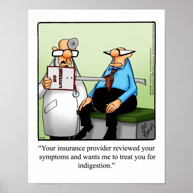 Funny Medical Insurance Humour Poster (Front)