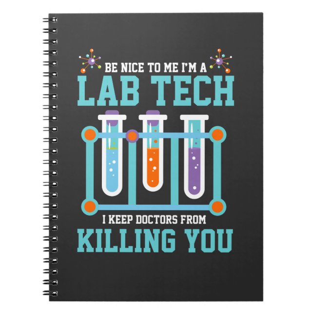 Funny Medical Lab Tech Laboratory Technician Gift Notebook (Front)