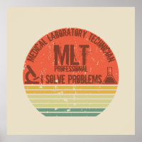 Funny medical lab tech mlt vintage sunset