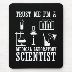 Funny medical lab tech scientist humour laboratory mouse pad