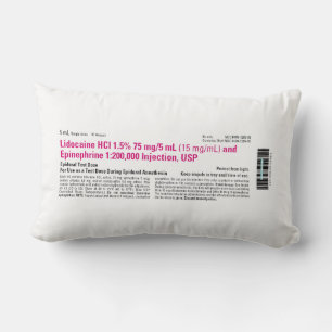 Funny Medical Lidocaine Label Lumbar Cushion