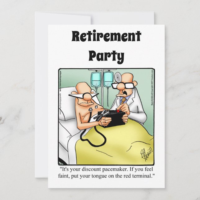 Funny Medical Retirement Humour Party Invitations (Front)