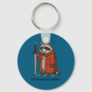Funny Medieval Raccoon Knight I'm Burnt Out M Lord Key Ring