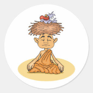 Funny Meditation Classic Round Sticker