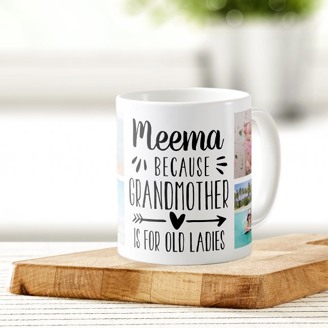 Funny Meema Grandchildren Names & Photo Collage Coffee Mug (Creator Uploaded)