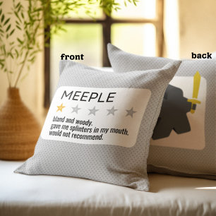 Funny Meeple Review Board Game Room Decor Cushion