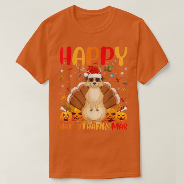 Funny Meerkat Animal Lover Happy Meerkat HelloThan T-Shirt (Design Front)