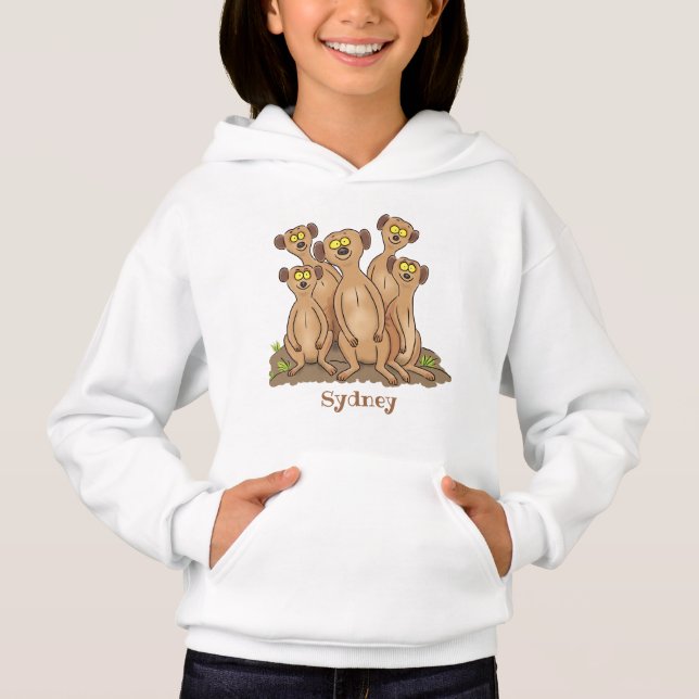 Funny meerkat family cartoon illustration (Front)