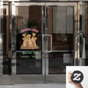 Funny meerkat family cartoon illustration