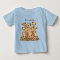 Funny meerkat family cartoon illustration