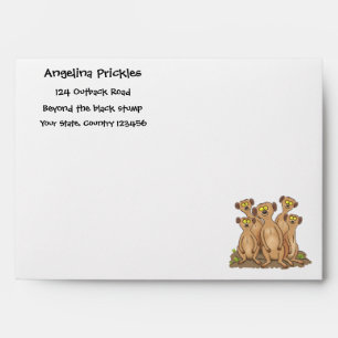 Funny meerkat family cartoon illustration envelope