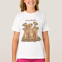 Funny meerkat family cartoon illustration