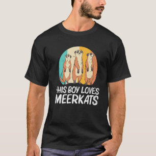 Funny Meerkat For Boys Kids Retro Wildlife Zoo Ani T-Shirt