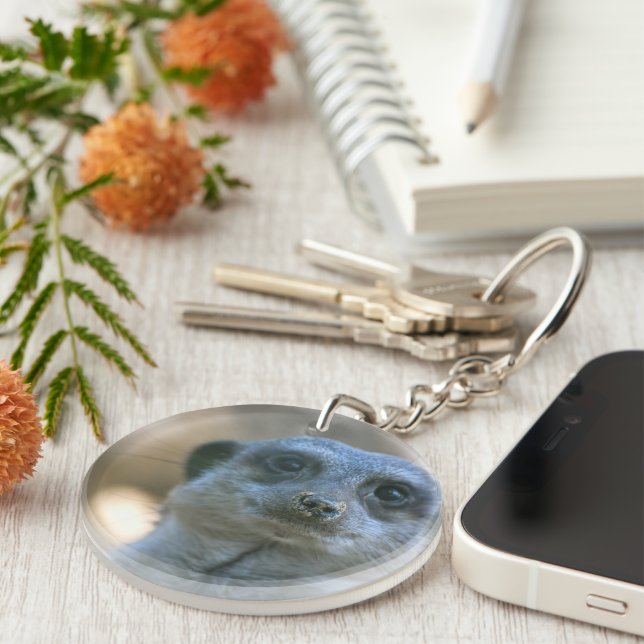 Funny Meerkat Key Ring (Front Right)