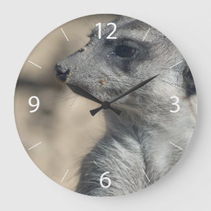 Funny Meerkat Large Clock