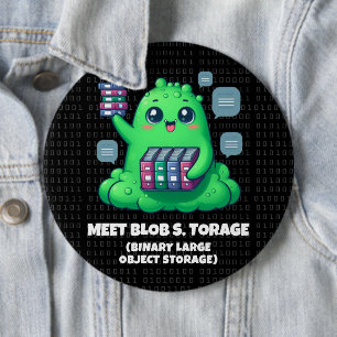 Funny Meet Blob S. Torage Binary Background 6 Cm Round Badge