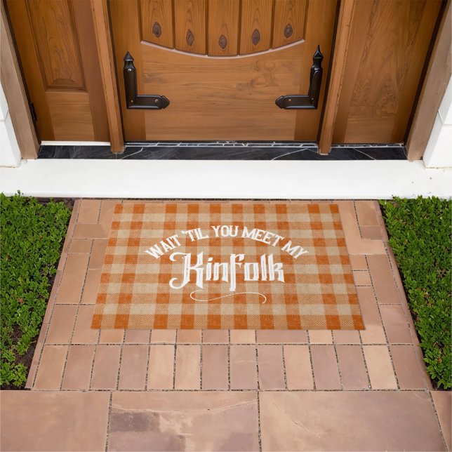 Funny Meet the Kinfolk Rustic Country Doormat (Outdoor)