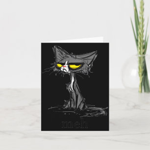 Funny Meh Cat Gift For Cat Lovers Card