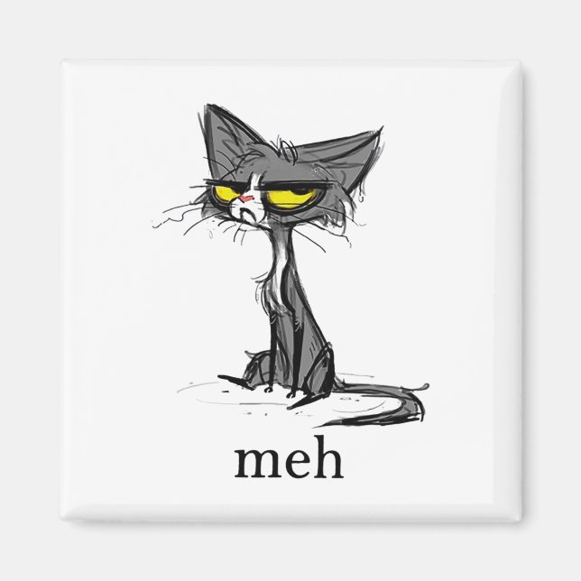 Funny Meh Cat Gift For Cat Lovers  Magnet (Front)