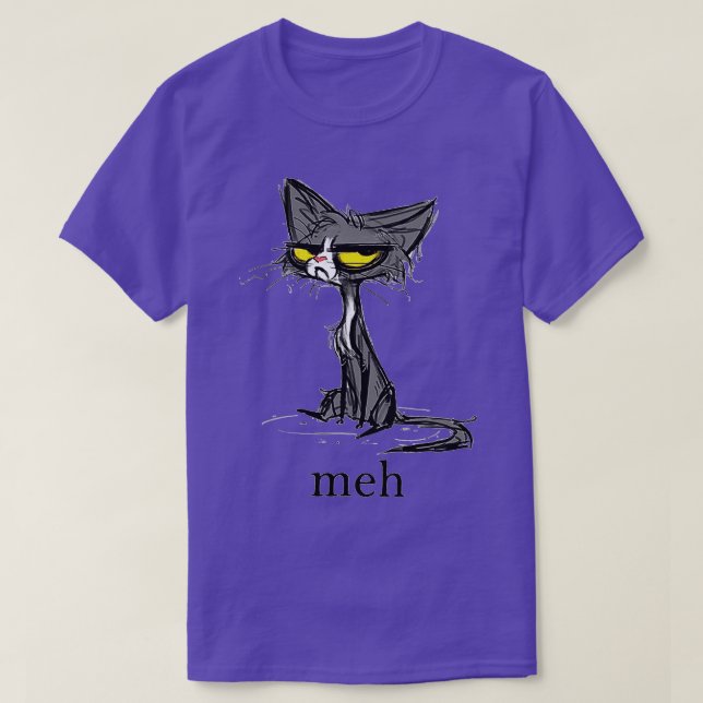 Funny Meh Cat Gift for Cat Lovers T-Shirt (Design Front)