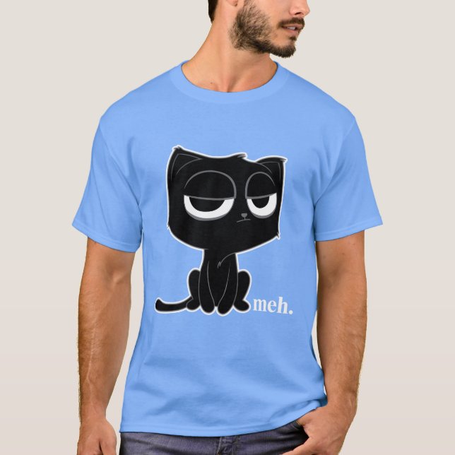 Funny Meh Cat Unimpressed Cat boy T-Shirt (Front)