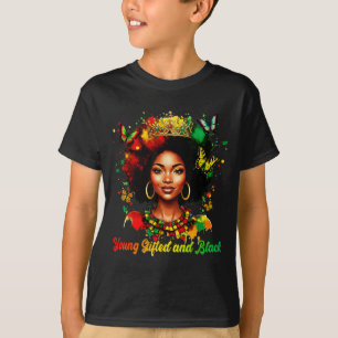 Funny Melanin Queen Young Gifted And Black Afro Gi T-Shirt