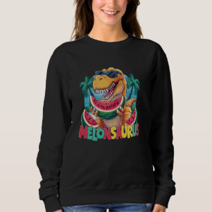 Funny Melonsaurus Dinosaur Watermelon Summer Vacat Sweatshirt