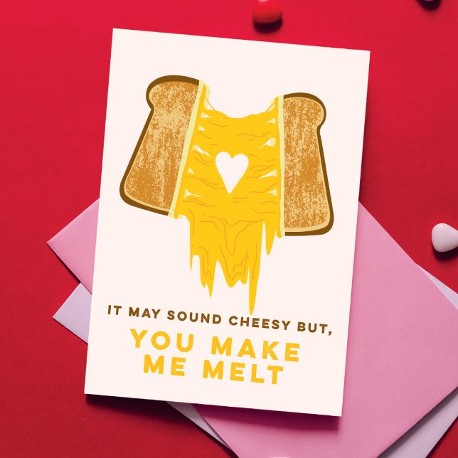 Funny Melting Grilled Cheese Greeting Card (Creator Uploaded)