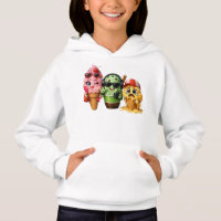 Funny Melting Ice Cream Squad Kawaii Character Art