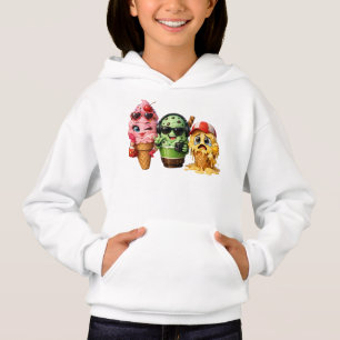 Funny Melting Ice Cream Squad Kawaii Character Art