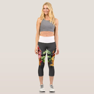 Funny Melting Ice Cream Squad Kawaii Character Art Capri Leggings