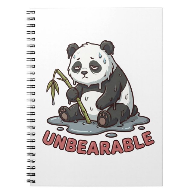 Funny Melting Panda Burnt Out Sticker  Notebook (Front)