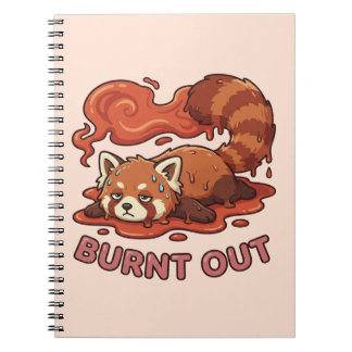 Funny Melting Red Panda Burnt Out Sticker | Cute Notebook