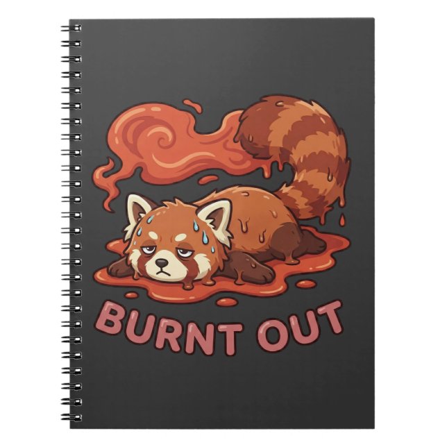 Funny Melting Red Panda Burnt Out Sticker | Cute  Notebook (Front)