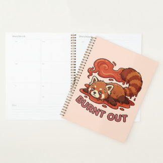 Funny Melting Red Panda Burnt Out Sticker | Cute Planner