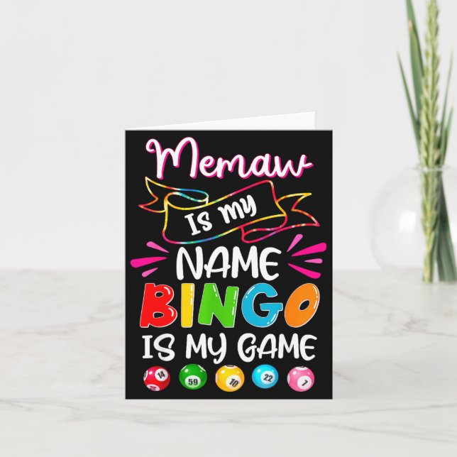 Funny Memaw Is My Name Bingo Is My Game, Bingo Lov Card (Front)