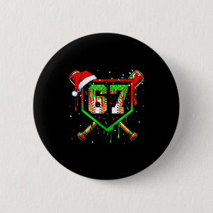 Funny Meme 67 Christmas Baseball Ice Cream Men Boy 6 Cm Round Badge
