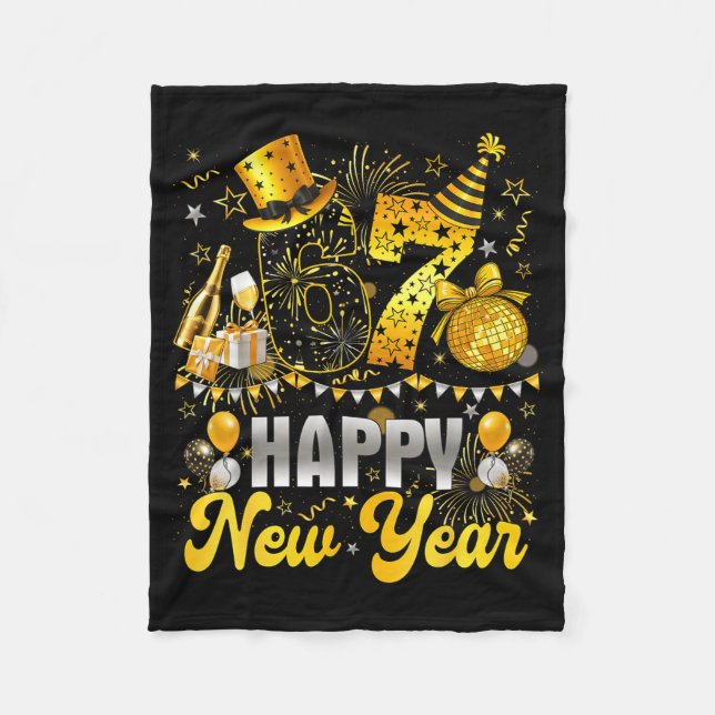 Funny Meme 67 Happy New Year 2026 Six Seven Family Fleece Blanket (Front)