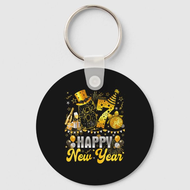 Funny Meme 67 Happy New Year 2026 Six Seven Family Key Ring (Front)
