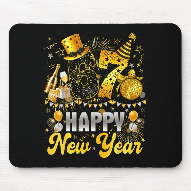 Funny Meme 67 Happy New Year 2026 Six Seven Family Mouse Pad (Front)