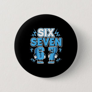 Funny Meme 67 Six Seven 6 7 Italian Brainrot Boys  6 Cm Round Badge