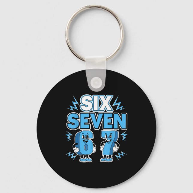 Funny Meme 67 Six Seven 6 7 Italian Brainrot Boys  Key Ring (Front)
