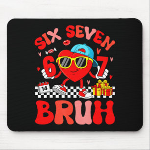 Funny Meme 67 Six Seven Bruh Valentine Heart Toddl Mouse Pad