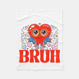 Funny Meme 67 Six Seven Bruh Valentine Heart Women Fleece Blanket