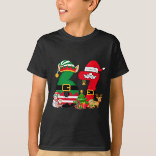 Funny Meme 6 7 Christmas 67 Santa Elf Kids Boy Gir T-Shirt